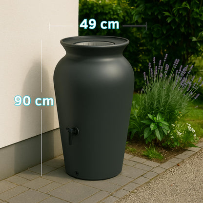 YourCasa DropCatcher Regentonne 120 Liter mit Wasserhahn, Anthrazit