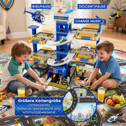 BuzzoXerex 5 Stockwerke Parkgarage Spielzeug Parkhaus - Polizei