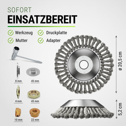 FISO Profi Unkrautbürste 2er Set – Wildkrautbürste für Motorsense