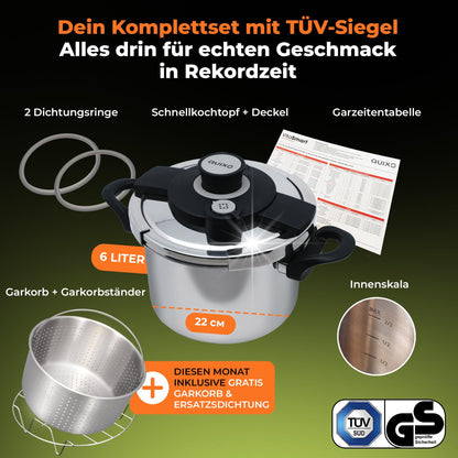 QUIXO VitaSmart Schnellkochtopf 6l – Kochzeitsignal