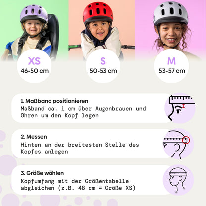 woom READY Kinder-Fahrradhelm, Lila, Grösse M (53–57 cm)