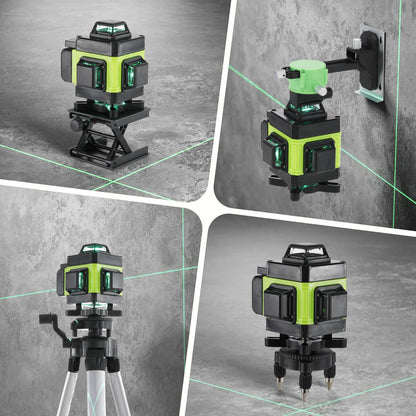 Weytoll Kreuzlinienlaser 4x360° mit Stativ, selbstnivellierend, grün