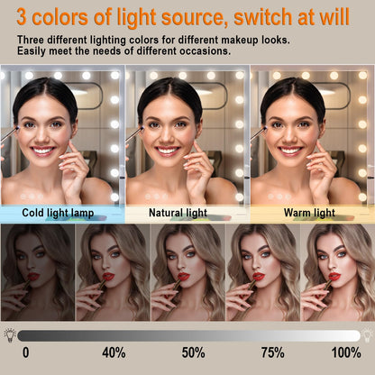 Ereousa Schminkspiegel Hollywood Touch Dimmbar LED - 80x62cm