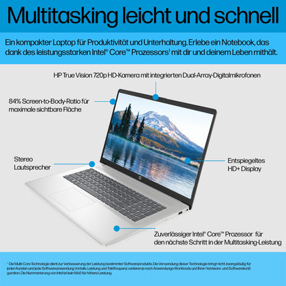 HP Laptop 17 Notebook – Core i7 | 17,3" FHD | 1TB SSD | Silber