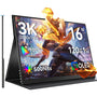 UPERFECT 3K OLED 120Hz Tragbarer Monitor – 16 Zoll 1ms. Schwarzer, rechteckiger 16-Zoll-Monitor als mobiler Zusatzbildschirm.