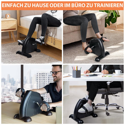 AGM Mini Fitnessbike Heimtrainer, Arm- und Beintrainer, schwarz