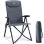 TIMBER RIDGE Campingstuhl Faltbar Alu Verstelllehne – Grau. Klappstuhl mit Armlehnen, für Camping & Outdoor-Einsatz.