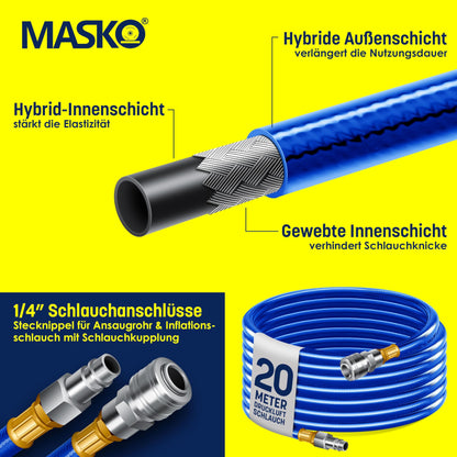 MASKO® Automatik Druckluftschlauch Aufroller 20m - Schlauchtrommel