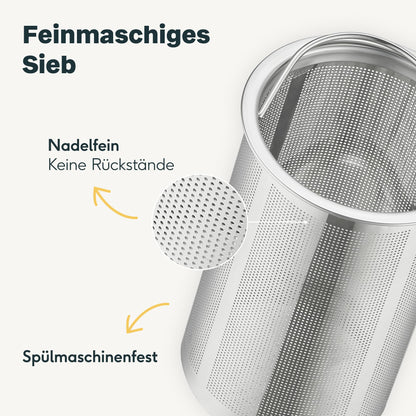 SILBERTHAL Teekanne Edelstahl doppelwandig mit Siebeinsatz 1 L silber