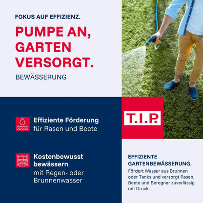 T.I.P. Gartenpumpe Clean Jet 1000 Plus Edelstahl mit Ansauggarnitur