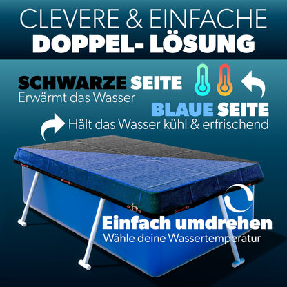 poolomio® Poolabdeckung Solar Winter rechteckig 600x300 cm