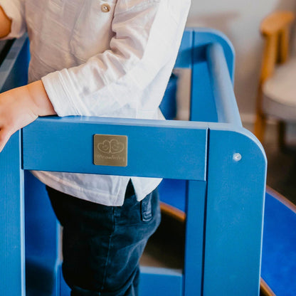 MEOWBABY Lernturm Montessori Kinder Tritthocker – Blau