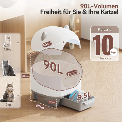 Devoko selbstreinigendes Katzenklo XXL 90 L mit App-Steuerung