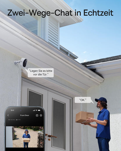 Baseus Security N1 Überwachungskamera Aussen Kabellos 3-Cam Kit 2K