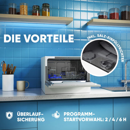 Bomann TSG 7405 Mini Geschirrspüler Tischgerät – Weiss