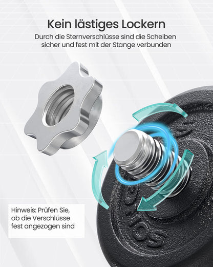 SONGMICS 2-in-1 Hantelset, 2 x 10 kg Kurzhanteln aus Gusseisen