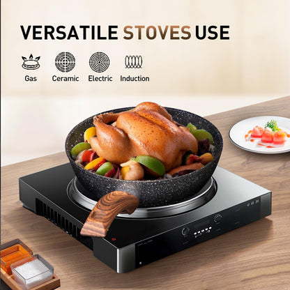 DishDelight Topfset Induktion Granit Antihaft - 12-teilig schwarz