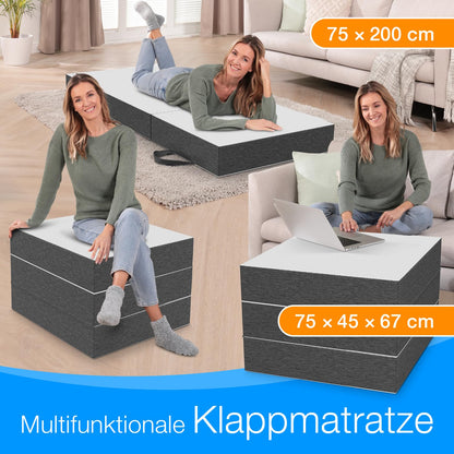 ELONEO Premium Visco Klappmatratze Gästematratze – 75x200x15 cm