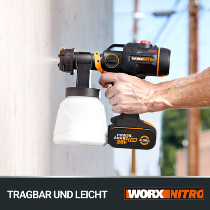 WORX WX020 Nitro Akku-Farbsprühsystem 20V mit Akku & Ladegerät