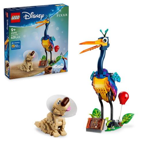 LEGO Disney Pixar Kevin und Dug 43290 Bauset mit Golden Retriever, Vogel und Präsentationsständer