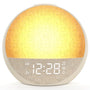 APUZOM Tageslichtwecker ZH116 mit Sonnenaufgangssimulation, Lichtwecker mit Stoffbezug in Hellbeige