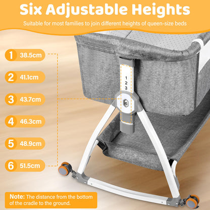 NIKYJM Beistellbett Baby 3-in-1 – Stubenwagen & Reisebett