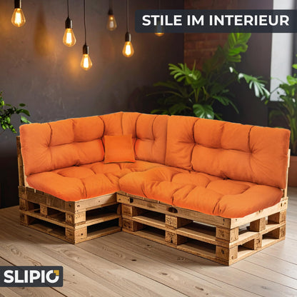 SLIPIO Palettenkissen Set 6-teilig Wetterfest - Orange