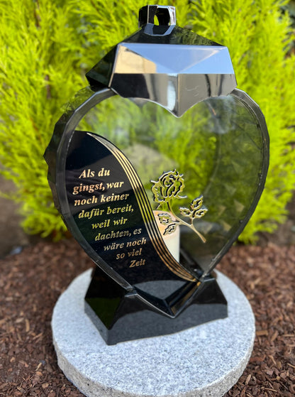 Grablaterne Grablampe 33 cm – Laterne für Grablicht Kerzen