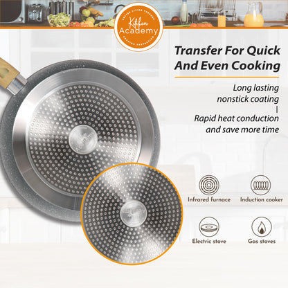 Kitchen Academy Topf- & Pfannenset 12tlg Antihaft Induktion – Grau