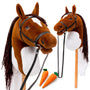 Hoofly Hobby Horse Steckenpferd A3 mit Trense und Schraubstab, Braun