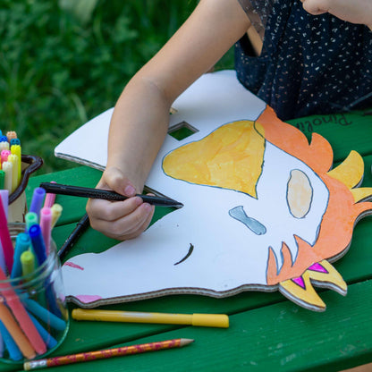 FOLDZILLA Steckenpferde Pappe weiss – 10er Set Hobbyhorse zum Bemalen