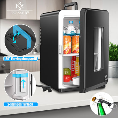 KESSER® 2in1 Tragbarer Mini Kühlbox 15L Kühl- & Heizfunktion - Schwarz