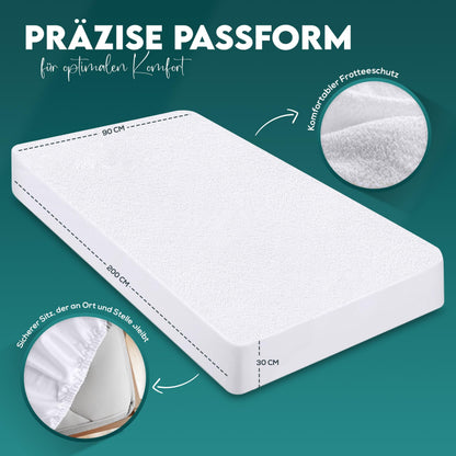 Utopia Bedding Matratzenschoner 90 x 200 cm, wasserdicht, 2er-Pack