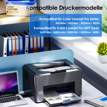 NOGIVY 203X 203A Toner 4er-Pack kompatibel für HP Color LaserJet Pro