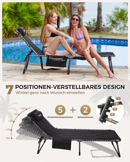 KingCamp Übergrosse Sonnenliege Klappbar – 200x68 cm