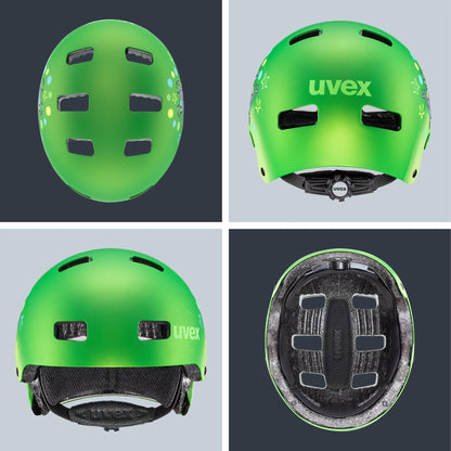 uvex Kid 3 cc Fahrradhelm für Kinder, grün matt, 51–55 cm