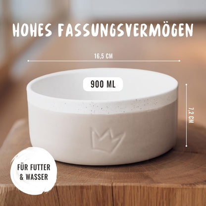 Rudelkönig Hundenapf aus Keramik, 2er Set à 900 ml, rutschfest