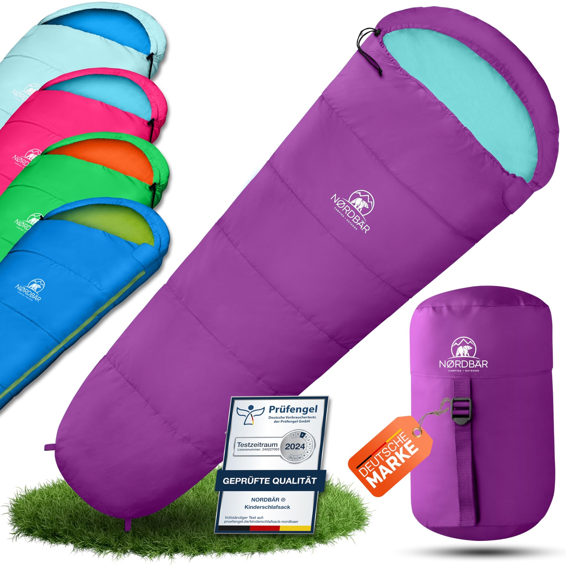 NORDBÄR Kinderschlafsack KSL120 – Mumienschlafsack bis 145 cm