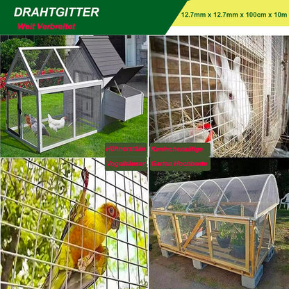 YAGJIA Wühlmausgitter 1 x 10 m, Maschendraht verzinkt, 12,7 mm