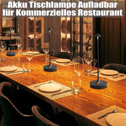 Leomix LED Tischleuchte kabellos, Akku 4000 mAh, Touch dimmbar, IP54
