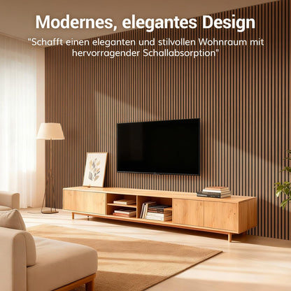 TONOR Akustikpaneele Holz 4er-Set, Wandpaneele 120x60 cm, Walnuss