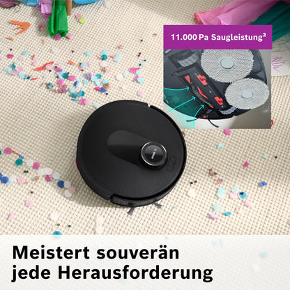 Bosch Spotless Max BCRDW3B Saugroboter mit Wischfunktion, schwarz