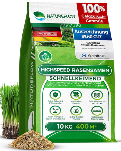 Premium Rasensamen schnellkeimend 10kg/400qm Herbst – TEST SEHR GUT