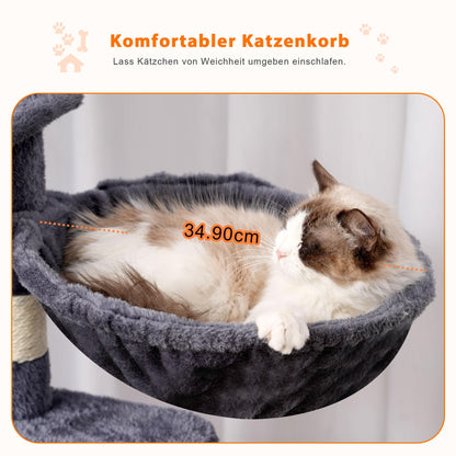 Heybly mehrstöckiger Kratzbaum HCT036G - 178 cm, rauchgrau