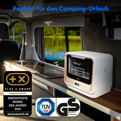 MEDION DWT20 Mini Tischgeschirrspüler Gold, 2 Massgedecke