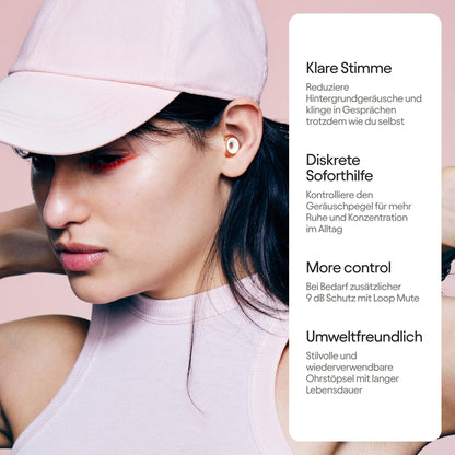 Loop Engage 2 Plus Ohrstöpsel mit Mute Aufsätzen, SNR 16 dB