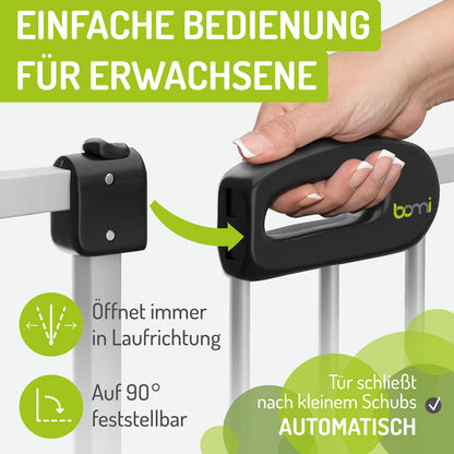 BOMI Merle Treppenschutzgitter XXL – Ohne Bohren Weiss 95-103cm