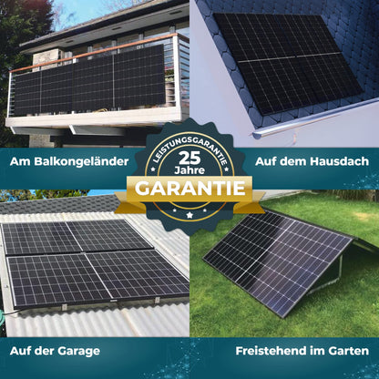 Balkonkraftwerk Bifazial Glas/Glas Steckerfertig Mini-PV - 1000W/800W