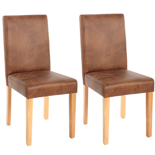 Mendler Littau Esszimmerstuhl 2er-Set - Wildlederoptik, helle Beine. Esszimmerstühle mit Wildlederoptik-Bezug und hellen Beinen zum Sitzen.