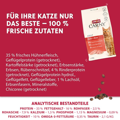 animonda Carny Adult Katzen Trockenfutter – Huhn & Rind 10kg